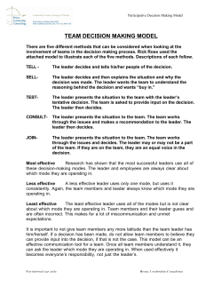 team decision making model - Bruns Leadership Consulting