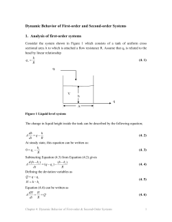 Dynamic Behavior of First-order and Second