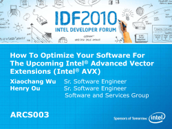ARCS003 - Intel&reg; Software
