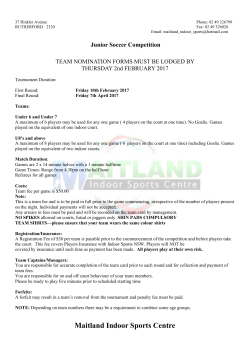 Junior Soccer Managers Information