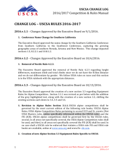 Competition and Rules Change Log