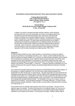 Non-traditional university student achievement: Theory, policy and