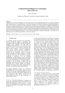 Computational Intelligence in Archaeology. State of the Art