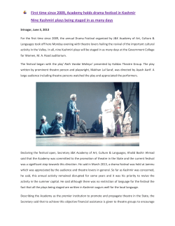 First time since 2009, Academy holds drama festival in Kashmir Nine