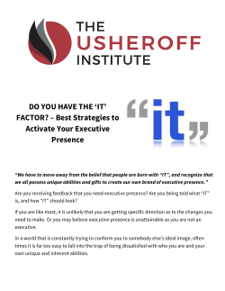 DO YOU HAVE THE `IT` FACTOR? &ndash; Best Strategies to Activate Your