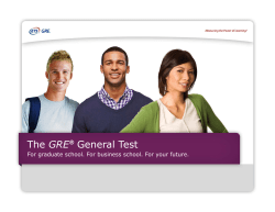 The GRE&reg;General Test Student Presentation