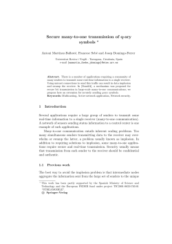 Secure many-to-one transmission of q-ary symbols