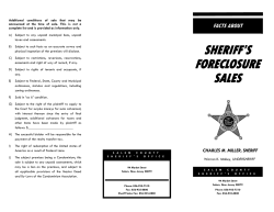 sheriff`s foreclosure sales - Salem County Sheriff`s Office