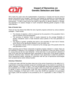 Impact of Genomics on Genetic Selection and Gain