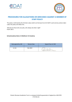 2. Initial Allegation made to the School/Academy