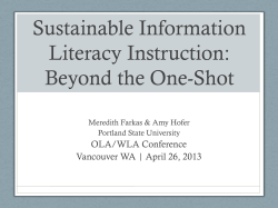 Sustainable Information Literacy Instruction: Beyond the One-Shot