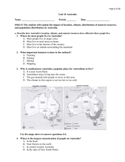 Page of 11 Unit 10 Australia Name Period ______ Date SS6G13