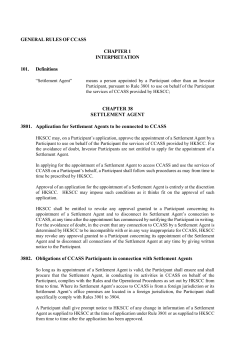 Amendments to the General Rules of CCASS to allow the