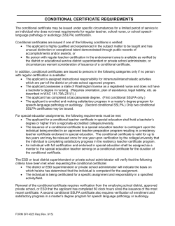 conditional certificate requirements