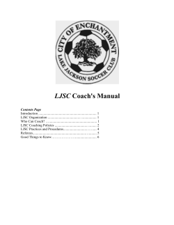 LJSC Coach`s Manual - Lake Jackson Soccer Club