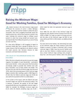 Raising the Minimum Wage: Good for Working Families, Good for