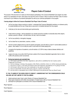 Players Code of Conduct - Erie Crossover Basketball