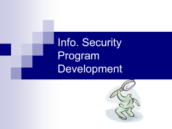 Security Program Development - University of Wisconsin&ndash;Parkside