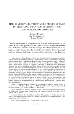 Interest and Inflation in Competition Law Actions