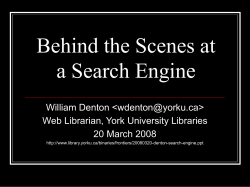 Behind the Scenes at a Search Engine - YorkSpace