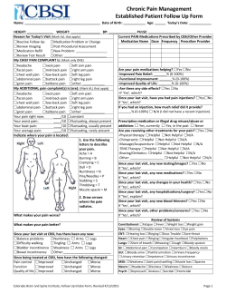 Chronic Pain Management Established Patient Follow Up Form