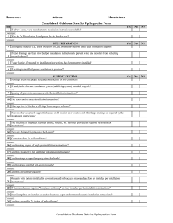 Consolidated Oklahoma State Set Up Inspection Form