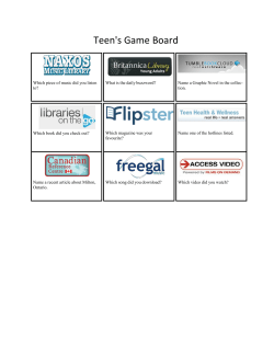 2014 E-wareness Teen`s Game Board