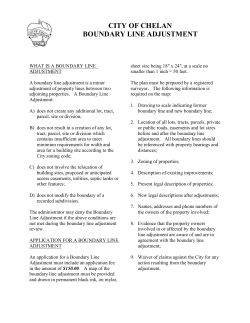 CITY OF CHELAN BOUNDARY LINE ADJUSTMENT