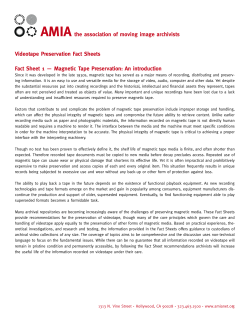 Videotape Preservation Fact Sheets