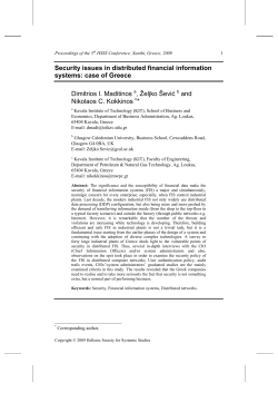 Security issues in distributed financial information systems: case of