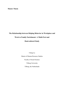 Master Thesis The Relationship between Helping Behavior in