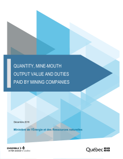 quantity, mine-mouth output value and duties paid by
