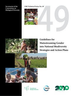 Guidelines for Mainstreaming Gender into National Biodiversity