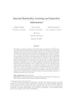 Internal Rationality, Learning and Imperfect Information
