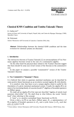 Physics Classical KMS Condition and Tomita