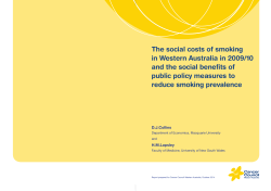 Social costs of tobacco - Cancer Council Western Australia