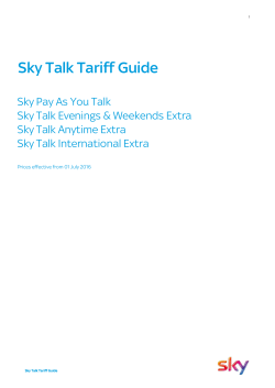 Sky Talk Tariff Guide