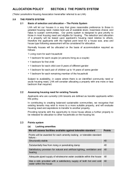 allocation policy - Lanarkshire Housing Association