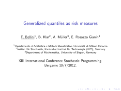 Generalized quantiles as risk measures