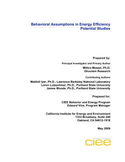 Energy Efficiency Potential Studies White Paper