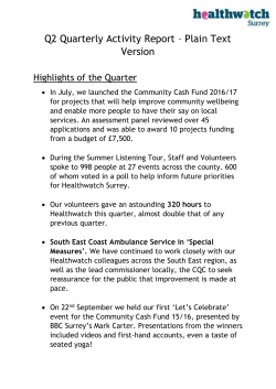 Q2 Quarterly Activity Report &ndash; Plain Text Version