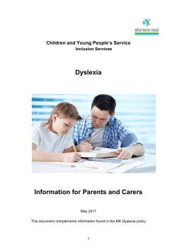 Dyslexia - Milton Keynes Council