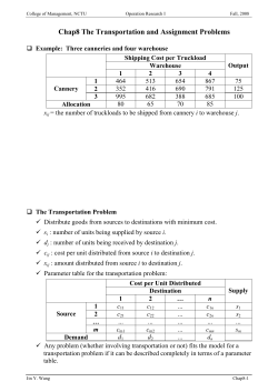 Chap8 The Transportation and Assignment Problems