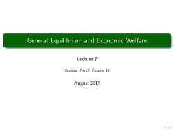 General Equilibrium and Economic Welfare
