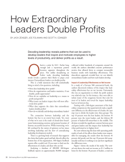 How Extraordinary Leaders Double Profits