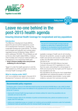Leave no-one behind in the post-2015 health agenda