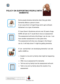 Supporting people with Dementia Policy