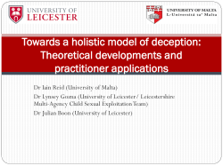 Towards a holistic model of deception: Theoretical