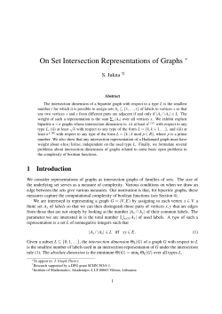 On Set Intersection Representations of Graphs
