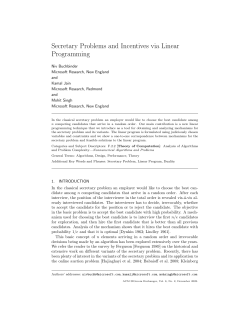 Secretary Problems and Incentives via Linear Programming